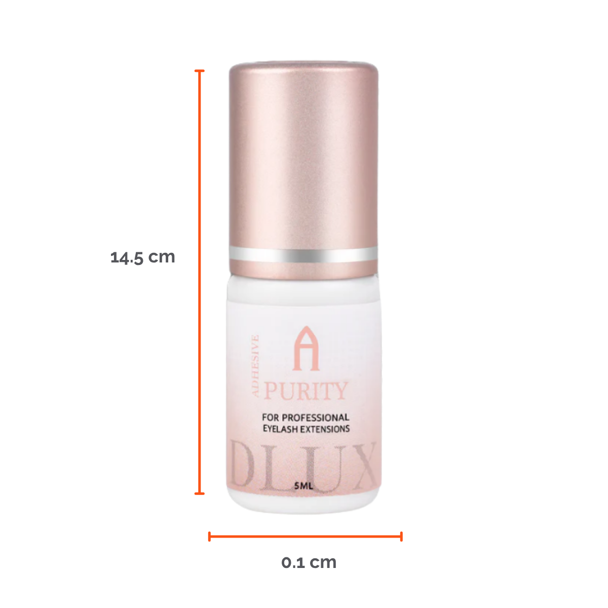 Adhesivo de extensiones de pestañas Purity Alpha Dlux Professional; envase negro de 3 ml/5 ml; destaca por secado ultra rápido, alta retención y fórmula profesional perfecta para volumen y mega volumen