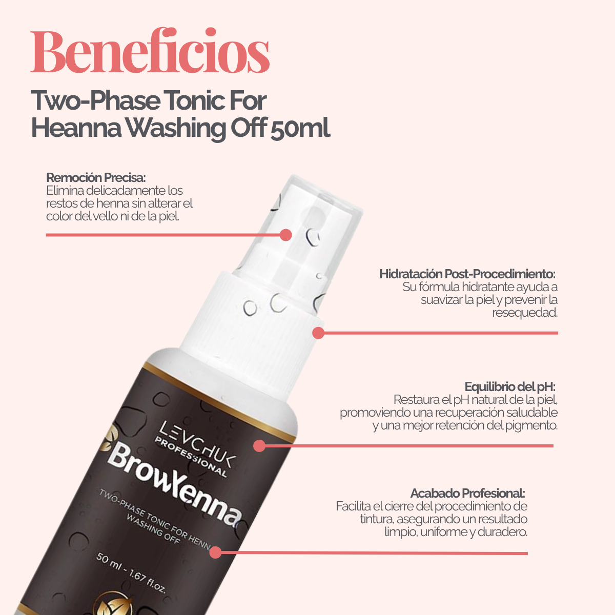 Two Phase Tonic BrowXenna 50 ml-solución bifásica profesional para eliminar henna y tintes de cejas de forma efectiva, suave e hidratante, ideal para preparaciones y correcciones en cabina.