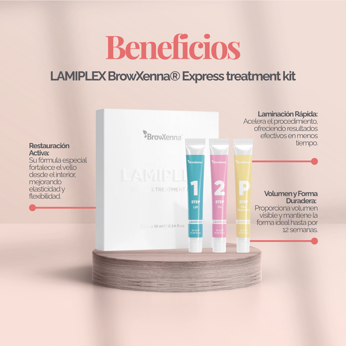LAMIPLEX BrowXenna® laminación express profesional para cejas y pestañas que define forma, aporta volumen y restaura en un solo tratamiento.