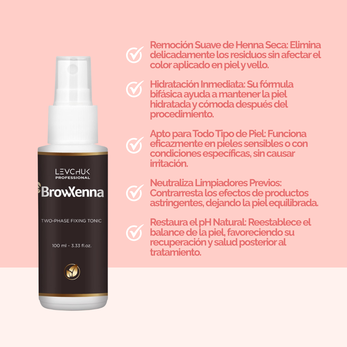 Two Phase Tonic BrowXenna 100 ml-solución bifásica profesional para eliminar henna y tintes de cejas de forma efectiva, suave e hidratante, ideal para preparaciones y correcciones en cabina.