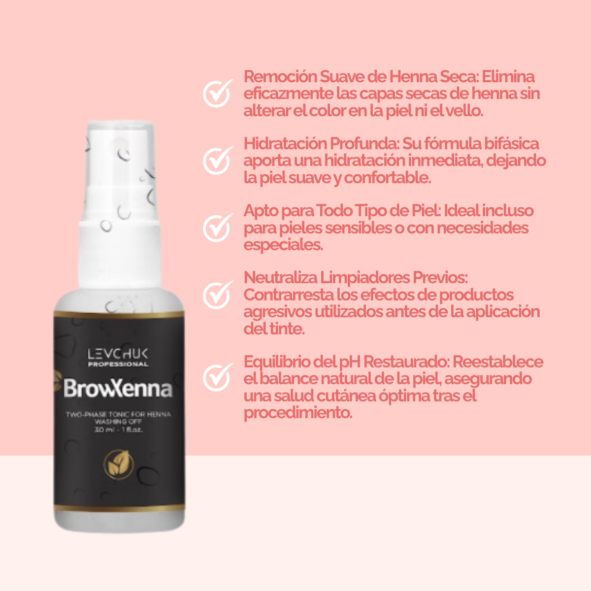 Two Phase Tonic BrowXenna 30 ml-solución bifásica profesional para eliminar henna y tintes de cejas de forma efectiva, suave e hidratante, ideal para preparaciones y correcciones en cabina.