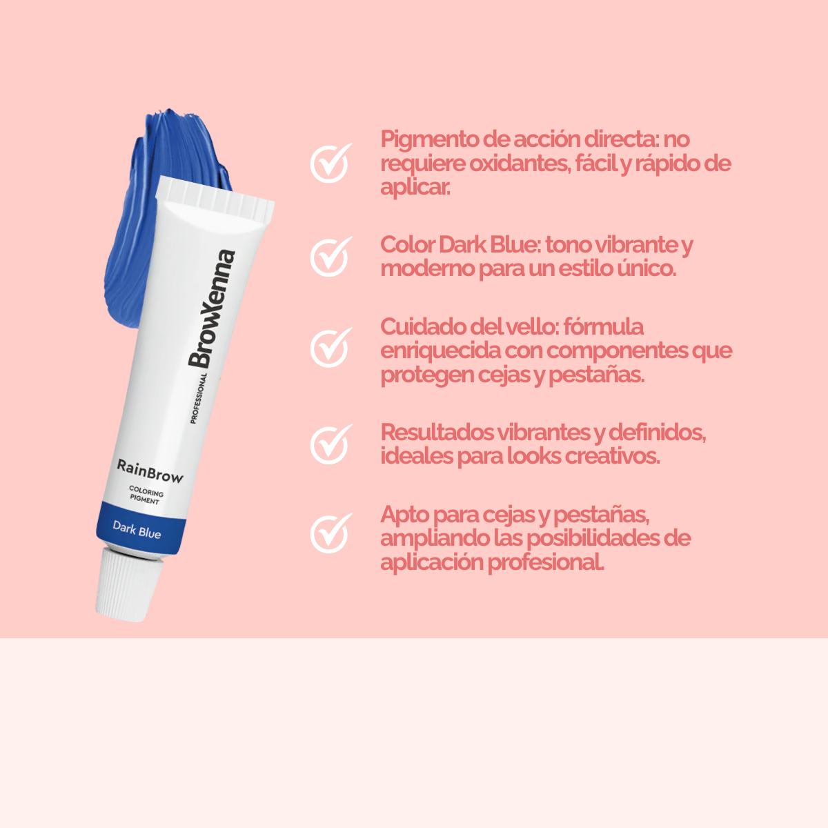 Frasco de 30 ml de Pigmento Directo BrowXenna RainBrow para cejas – fórmula sin oxidante, con textura cremosa y tonos vibrantes para tintado preciso.