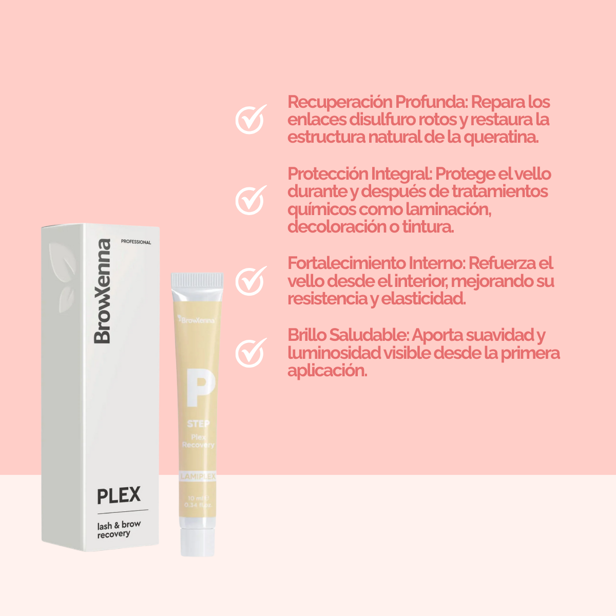 BrowXenna Plex Bond Recovery – suero regenerador profesional que restaura enlaces capilares y protege el vello durante y después de tratamientos químicos para cejas y pestañas.