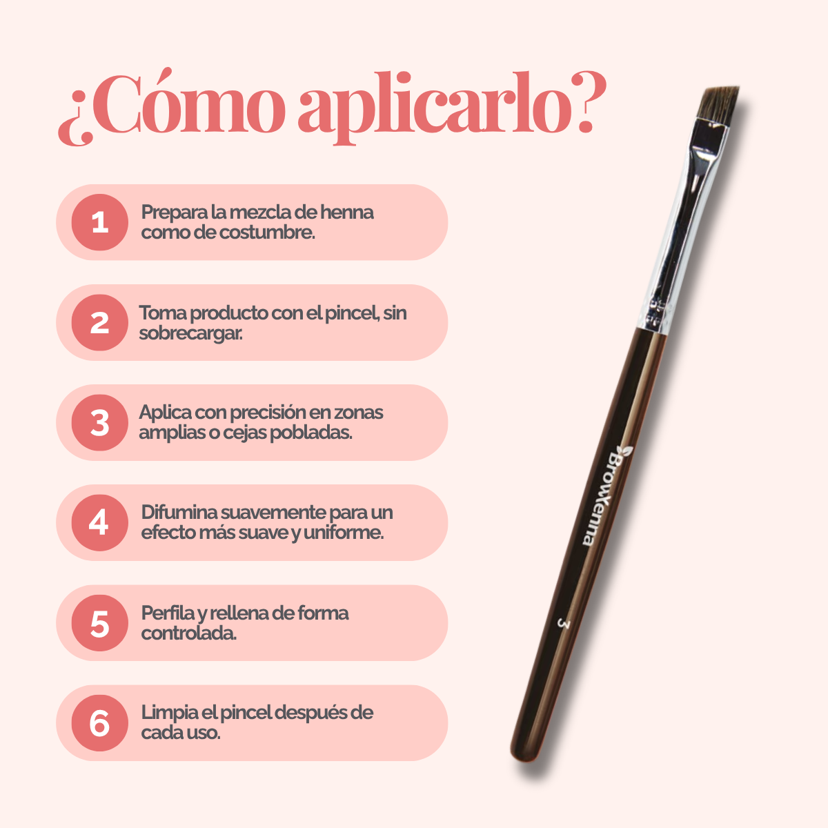 Brush superfine #3, BrowXenna® cerdas ultra finas y mango ergonómico diseñados para aplicación precisa de henna y maquillaje en cejas para técnicos de belleza exigentes.