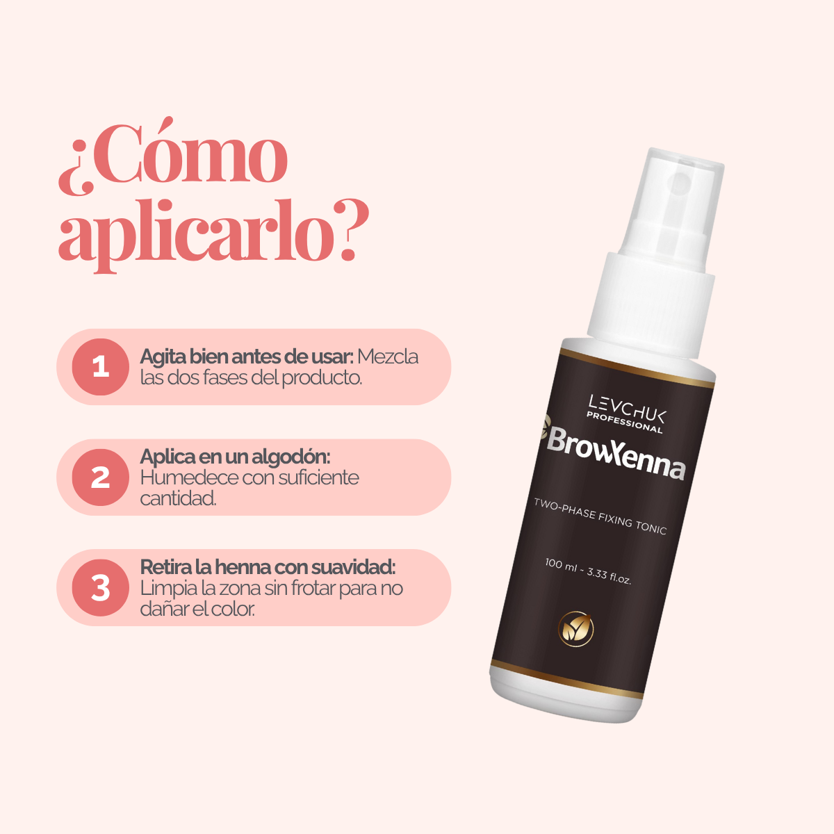 Two Phase Tonic BrowXenna 100 ml-solución bifásica profesional para eliminar henna y tintes de cejas de forma efectiva, suave e hidratante, ideal para preparaciones y correcciones en cabina.