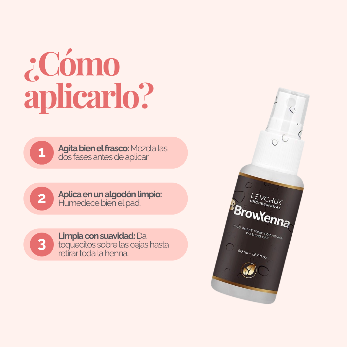 Two Phase Tonic BrowXenna 50 ml-solución bifásica profesional para eliminar henna y tintes de cejas de forma efectiva, suave e hidratante, ideal para preparaciones y correcciones en cabina.