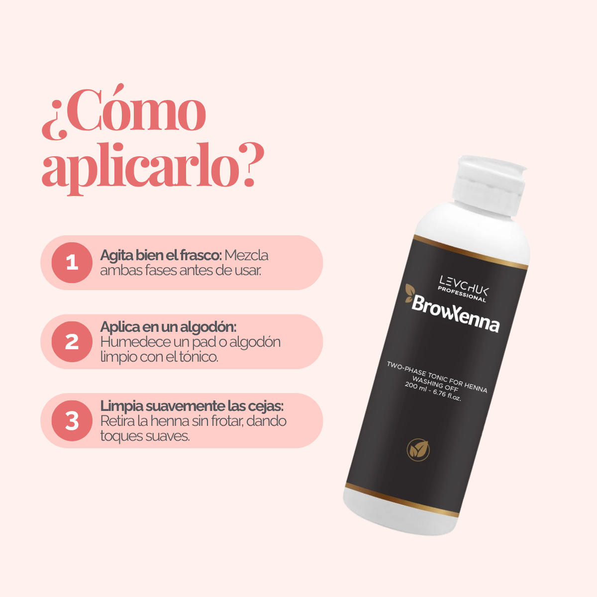 Two Phase Tonic BrowXenna 200 ml-solución bifásica profesional para eliminar henna y tintes de cejas de forma efectiva, suave e hidratante, ideal para preparaciones y correcciones en cabina.