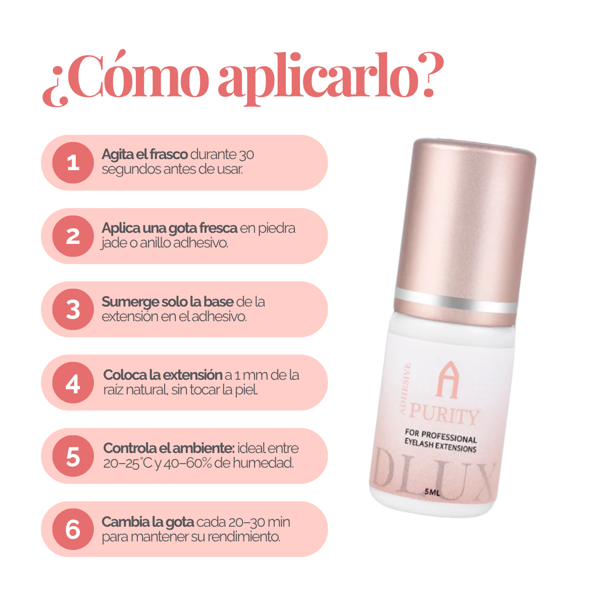 Adhesivo de extensiones de pestañas Purity Alpha Dlux Professional; envase negro de 3 ml/5 ml; destaca por secado ultra rápido, alta retención y fórmula profesional perfecta para volumen y mega volumen