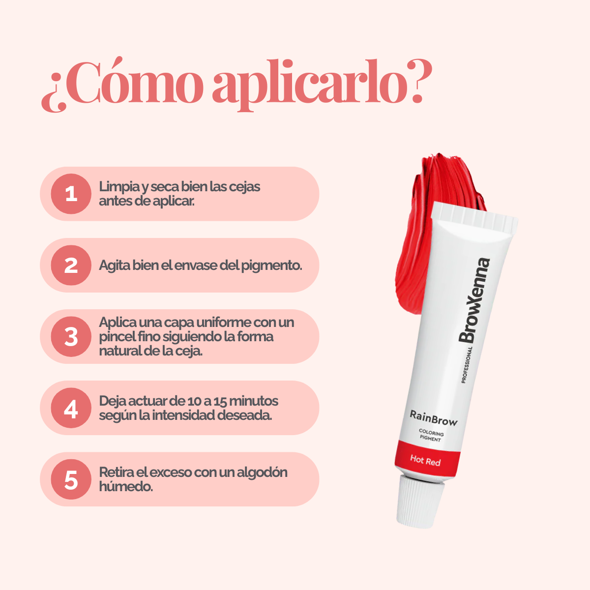 Frasco de 30 ml de Pigmento Directo BrowXenna RainBrow para cejas – fórmula sin oxidante, con textura cremosa y tonos vibrantes para tintado preciso.