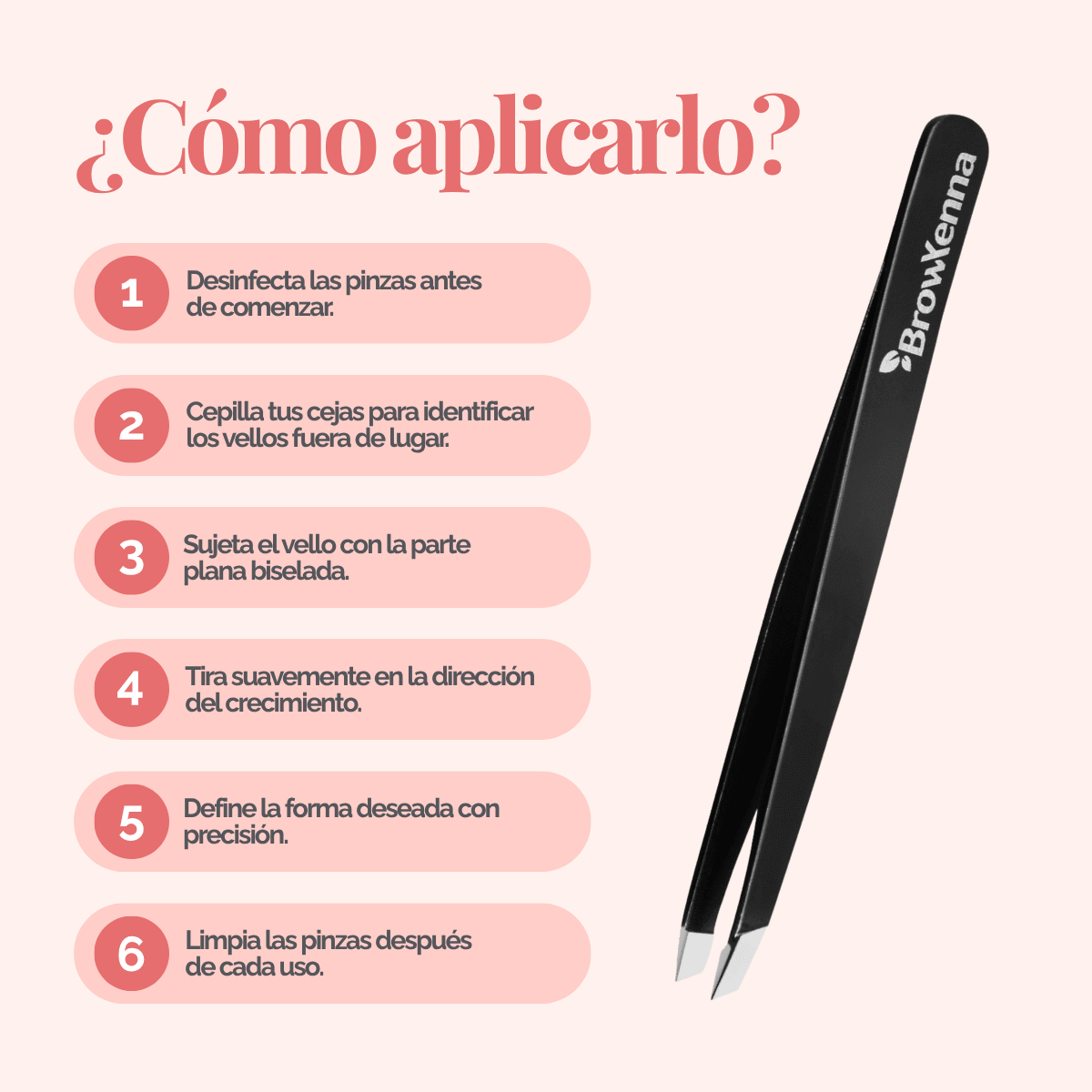 Pinzas Profesionales para Cejas BrowXenna® con punta biselada y afilado manual para depilación de precisión técnica