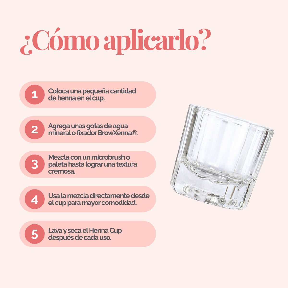 Vaso de vidrio templado para mezclar henna o tinte con base hendidura adicional, herramienta profesional para técnicos de belleza.