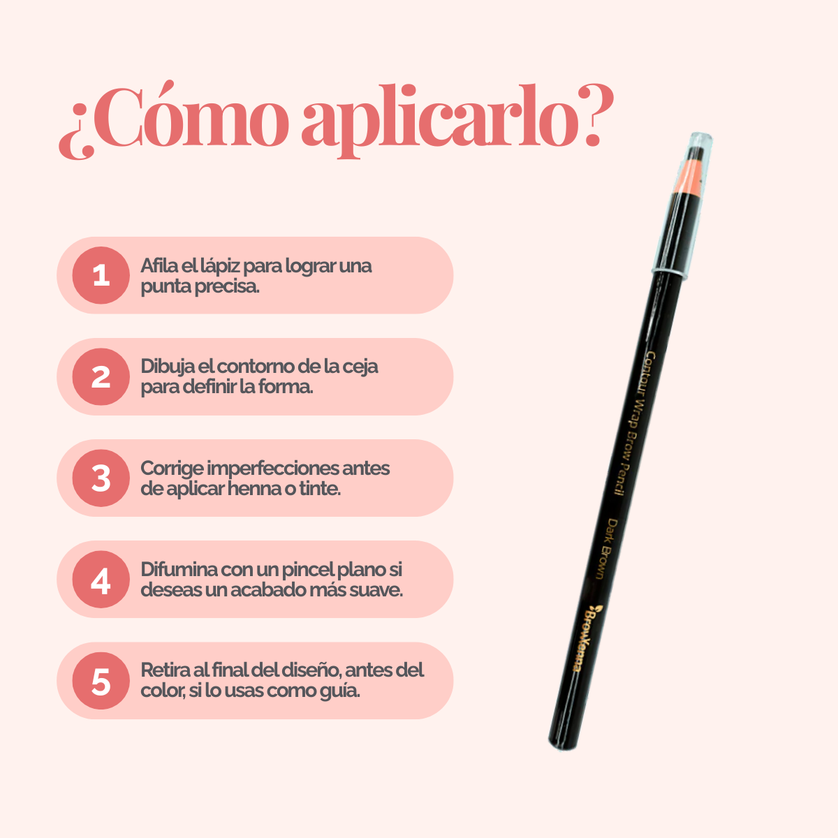 Contour Wrap Pencil BrowXenna®: lápiz profesional para cejas, waterproof, fácil de afilar, que define y rellena con precisión durante 16 horas.