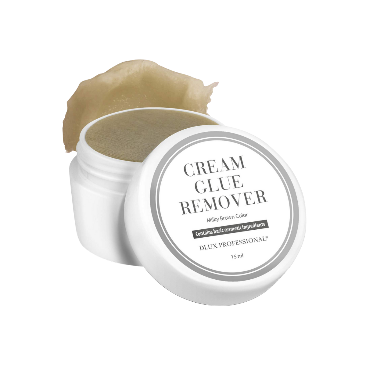 Removedor en crema DLux Pro 15 ml – disuelve adhesivo de extensiones de pestañas sin goteo y con máxima precisión profesiona