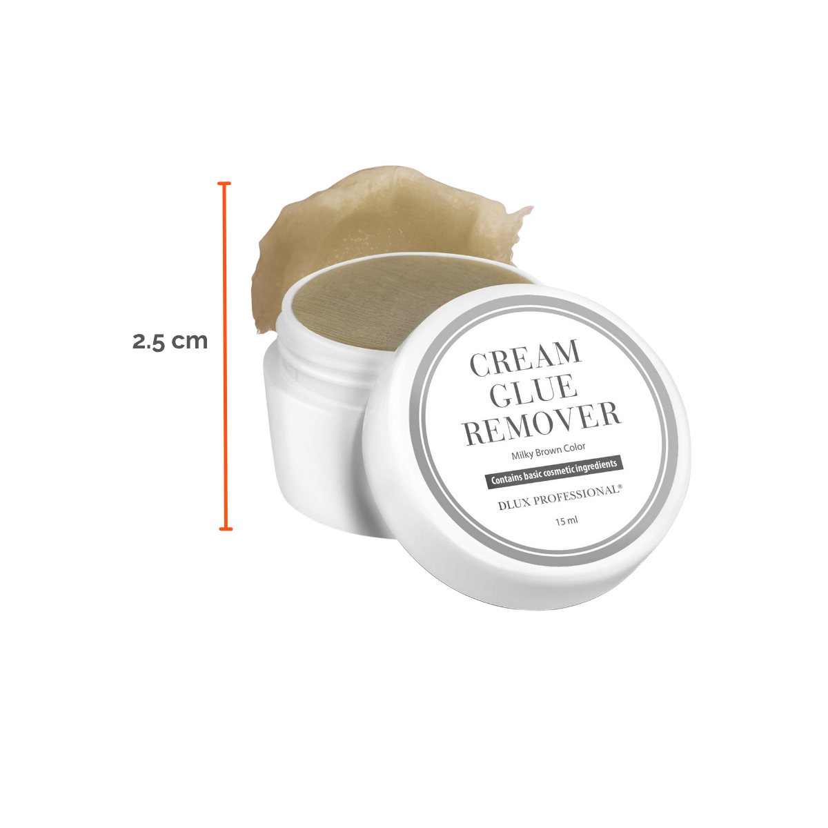 Removedor en crema DLux Pro 15 ml – disuelve adhesivo de extensiones de pestañas sin goteo y con máxima precisión profesiona