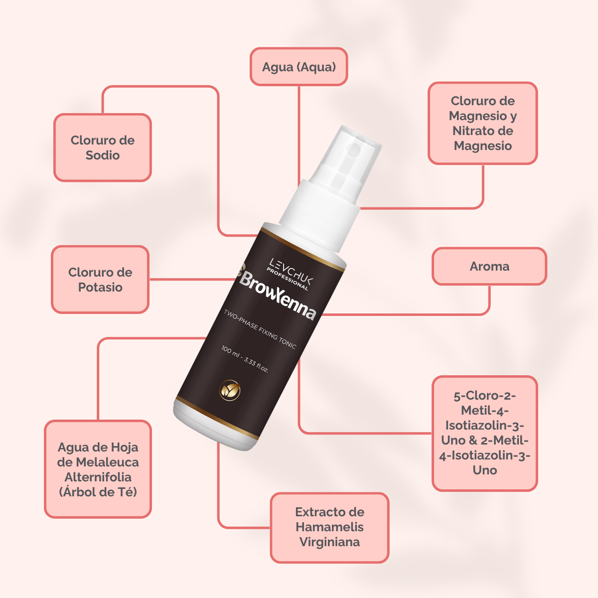 Two Phase Tonic BrowXenna 100 ml-solución bifásica profesional para eliminar henna y tintes de cejas de forma efectiva, suave e hidratante, ideal para preparaciones y correcciones en cabina.