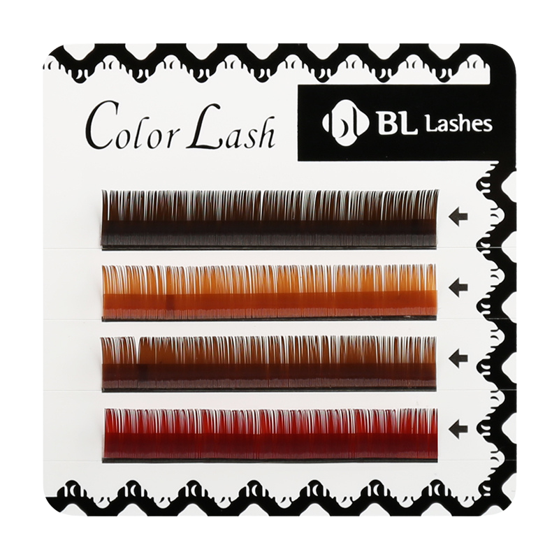 Extensiones de Pestañas Color Mezcla de Marrones (4 Líneas)