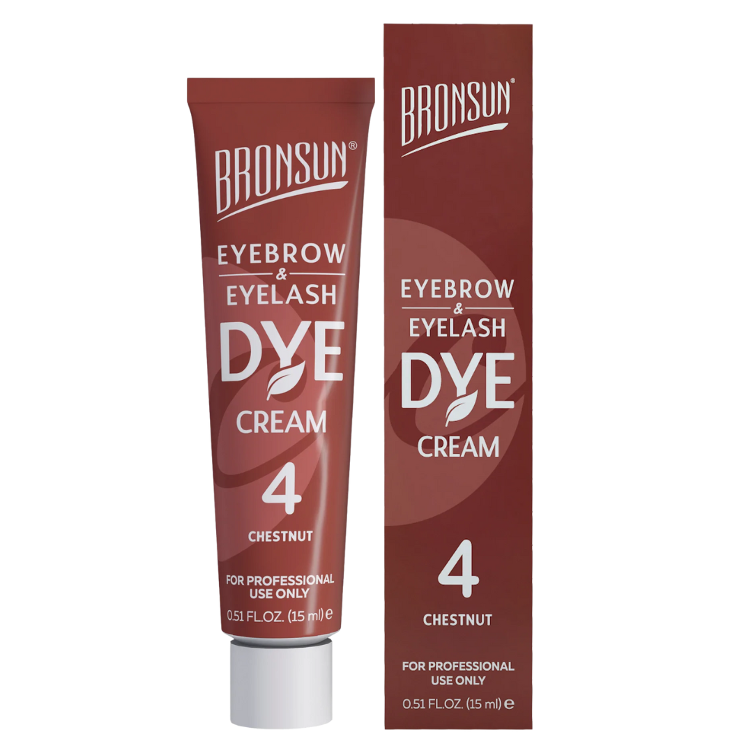 Cejas y pestañas teñidas con el color intenso de la crema tintura BRONSUN - hasta 7 semanas de duración