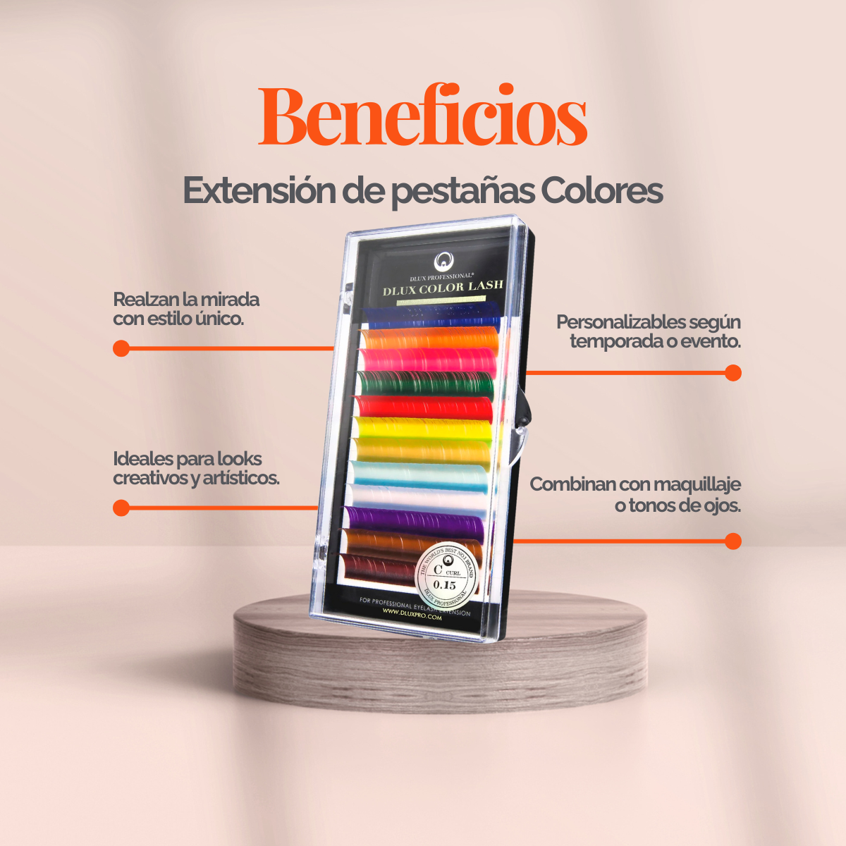 Extensión de Pestaña Colores Curva C