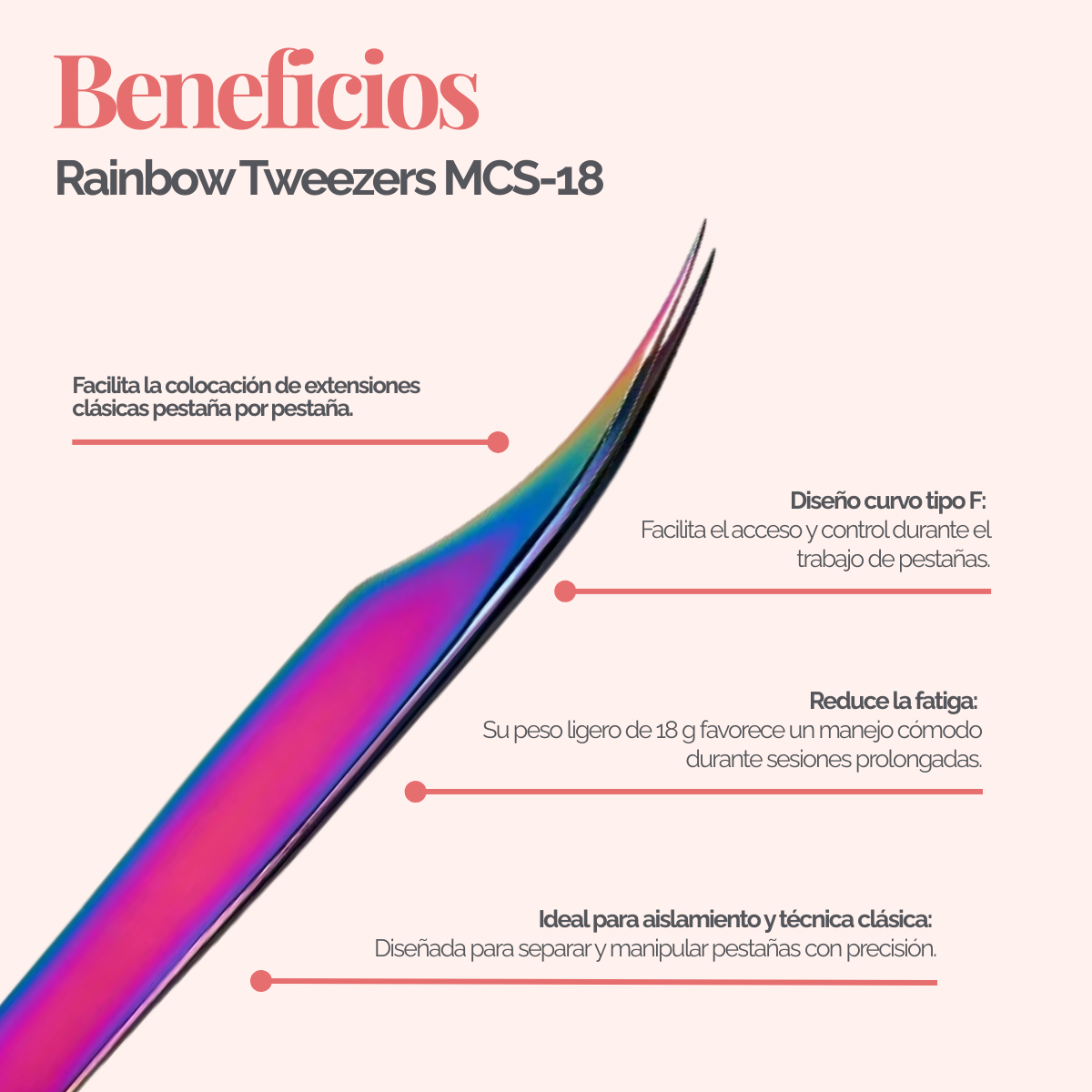 Pinzas Rainbow - MCS-12 Tipo I | BL Lashes