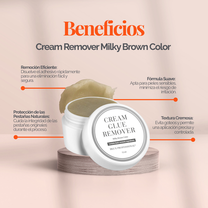 Removedor en crema DLux Pro 15 ml – disuelve adhesivo de extensiones de pestañas sin goteo y con máxima precisión profesiona