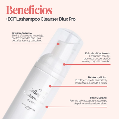 EGF Collagen Lashampoo Cleanser espuma limpiadora profesional para extensiones de pestañas 50ml