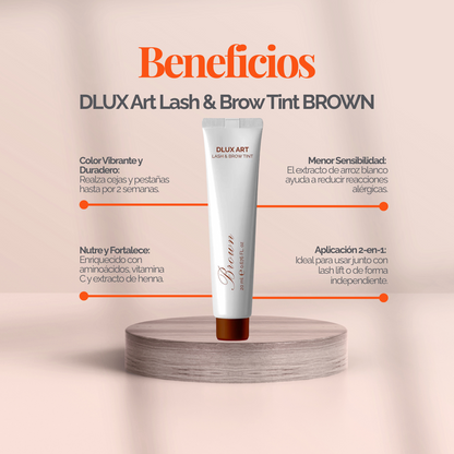 DLUX ART Lash & Brow Tint Brown - Tinte para cejas