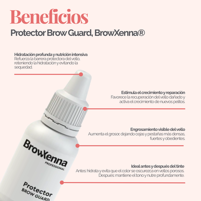 Protector Brow Guard gel protector para laminar cejas BrowXenna® 15 ml, gel profesional que crea barrera cutánea para piel sensible en procedimientos técnicos.