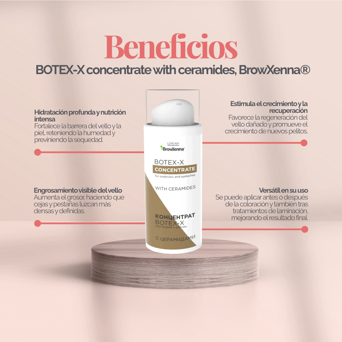 BOTEX‑X BrowXenna® 10 ml, concentrado reparador profesional para cejas y pestañas con ceramidas, ácido hialurónico y aloe vera, fortalecimiento y restauración capilar de alta gama.
