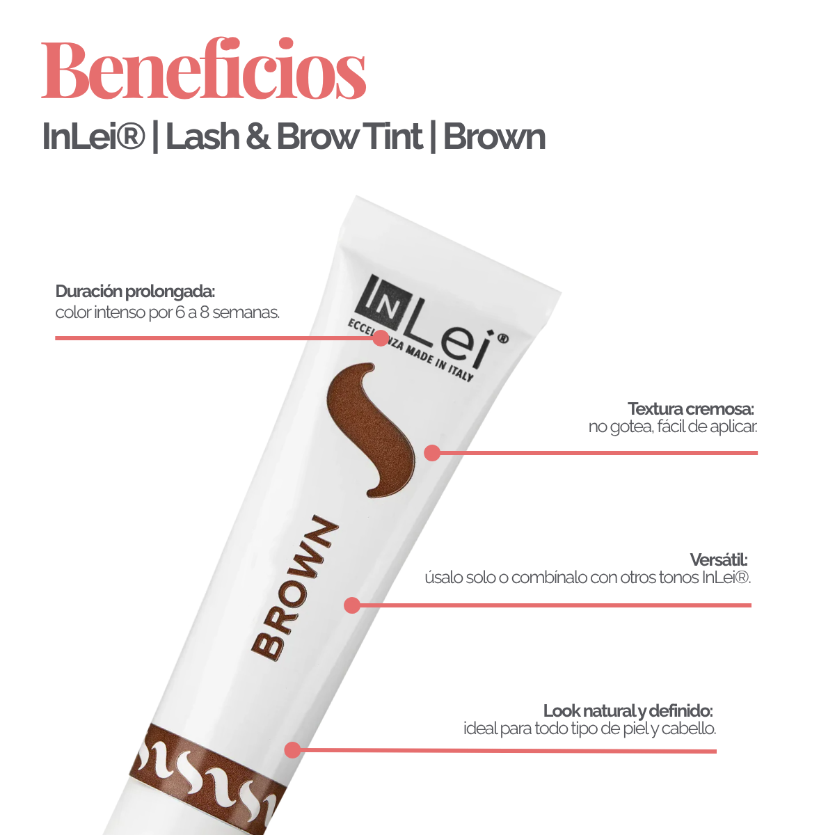 InLei® Tinte para Pestañas y Cejas con Aceite de Argán