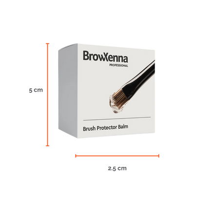 Envase de piel BrowXenna Brush Protector Balm de 17 g, bálsamo sólido profesional para proteger, suavizar y preservar la forma de pinceles después del lavado.