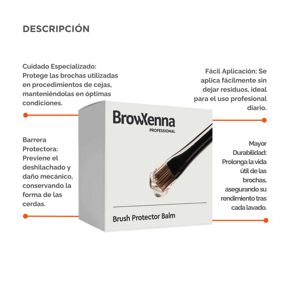 Envase de piel BrowXenna Brush Protector Balm de 17 g, bálsamo sólido profesional para proteger, suavizar y preservar la forma de pinceles después del lavado.