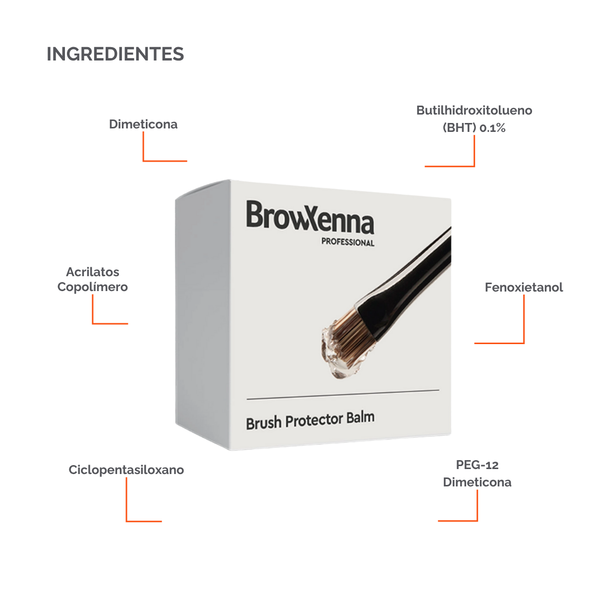 Envase de piel BrowXenna Brush Protector Balm de 17 g, bálsamo sólido profesional para proteger, suavizar y preservar la forma de pinceles después del lavado.