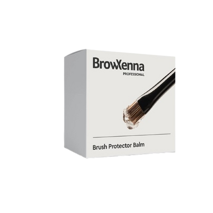 Envase de piel BrowXenna Brush Protector Balm de 17 g, bálsamo sólido profesional para proteger, suavizar y preservar la forma de pinceles después del lavado.
