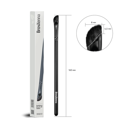 Eyebrow brush #9 "Saber" BrowXenna® 
cerdas ultra finas y mango ergonómico diseñados para aplicación precisa de henna y maquillaje en cejas para técnicos de belleza exigentes.