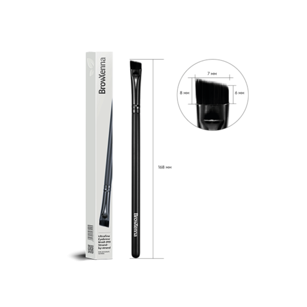 Ultrafine Eyebrow Brush #10 BrowXenna® 
cerdas ultra finas y mango ergonómico diseñados para aplicación precisa de henna y maquillaje en cejas para técnicos de belleza exigentes.