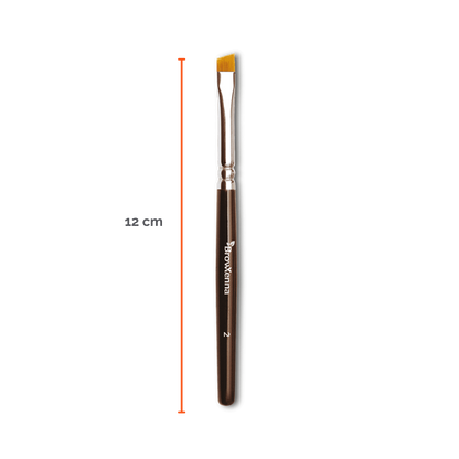 Brush superfine #2, BrowXenna® cerdas ultra finas y mango ergonómico diseñados para aplicación precisa de henna y maquillaje en cejas para técnicos de belleza exigentes.