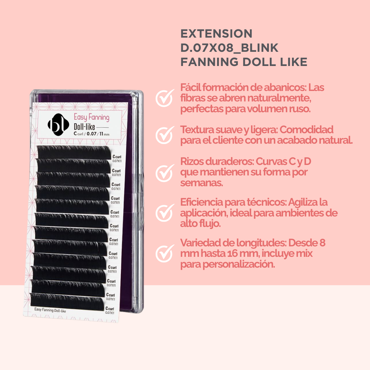 Extensiones de Pestañas Profesionales de Auto-Floración (Dolly Like)  BL Lashes®