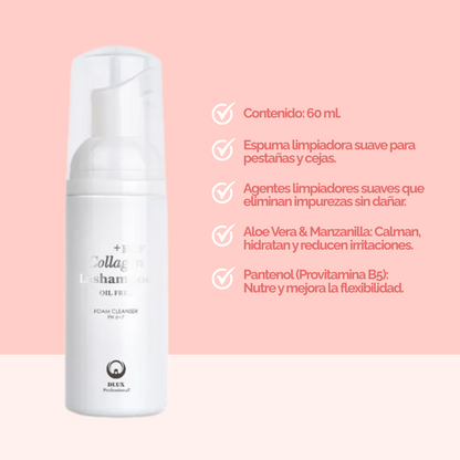 EGF Collagen Lashampoo Cleanser espuma limpiadora profesional para extensiones de pestañas 50ml