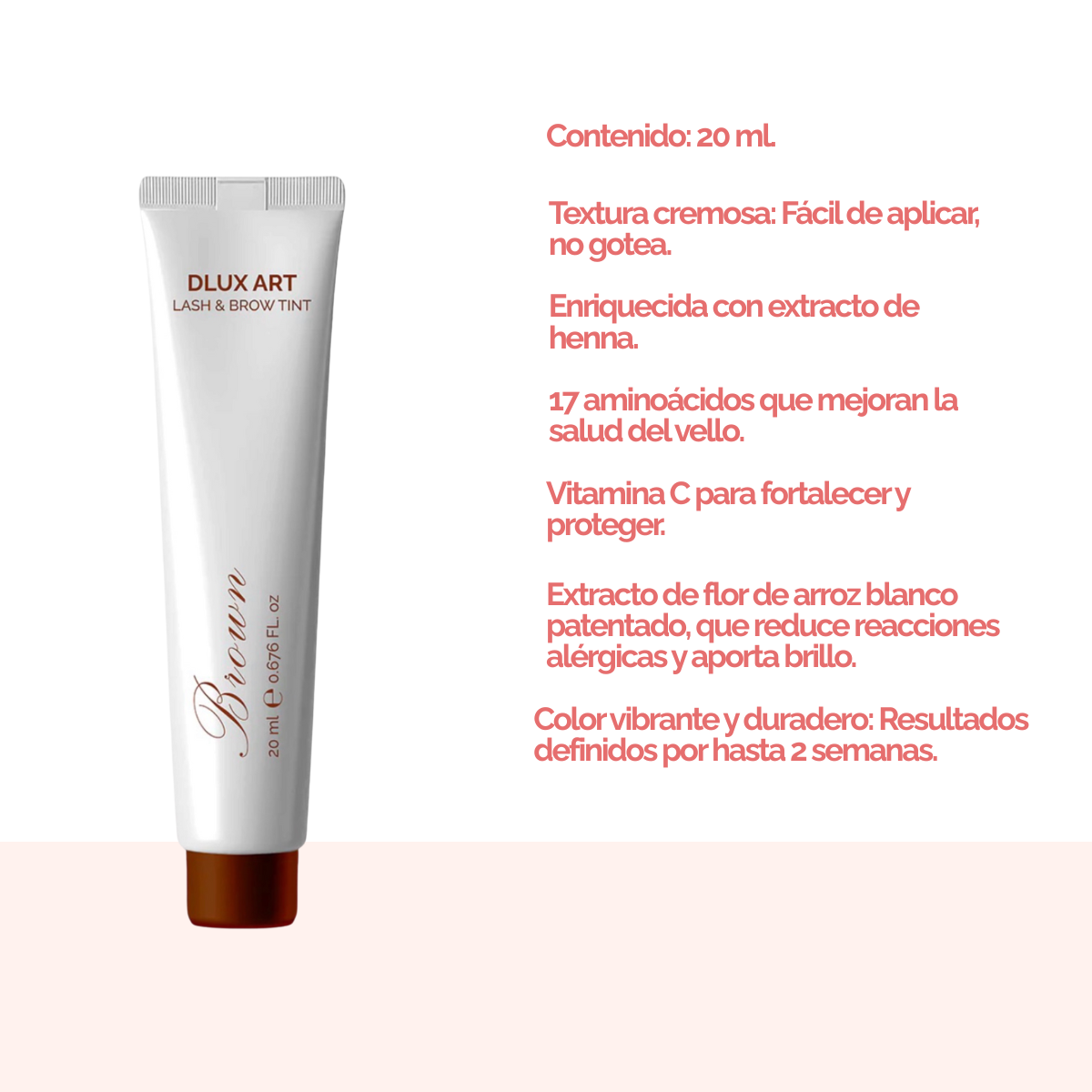 DLUX ART Lash & Brow Tint Brown - Tinte para cejas