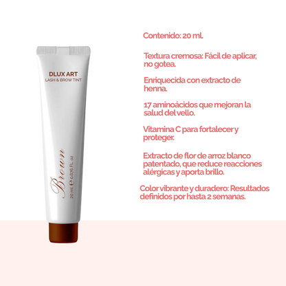 DLUX ART Lash & Brow Tint Brown - Tinte para cejas