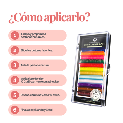 Extensión de Pestaña Colores Curva C