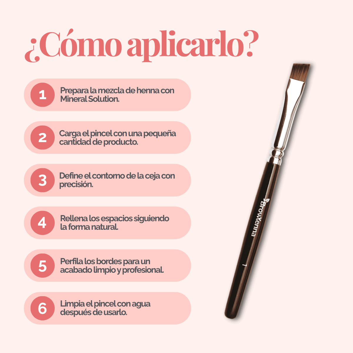 Brush superfine #1, BrowXenna® cerdas ultra finas y mango ergonómico diseñados para aplicación precisa de henna y maquillaje en cejas para técnicos de belleza exigentes.