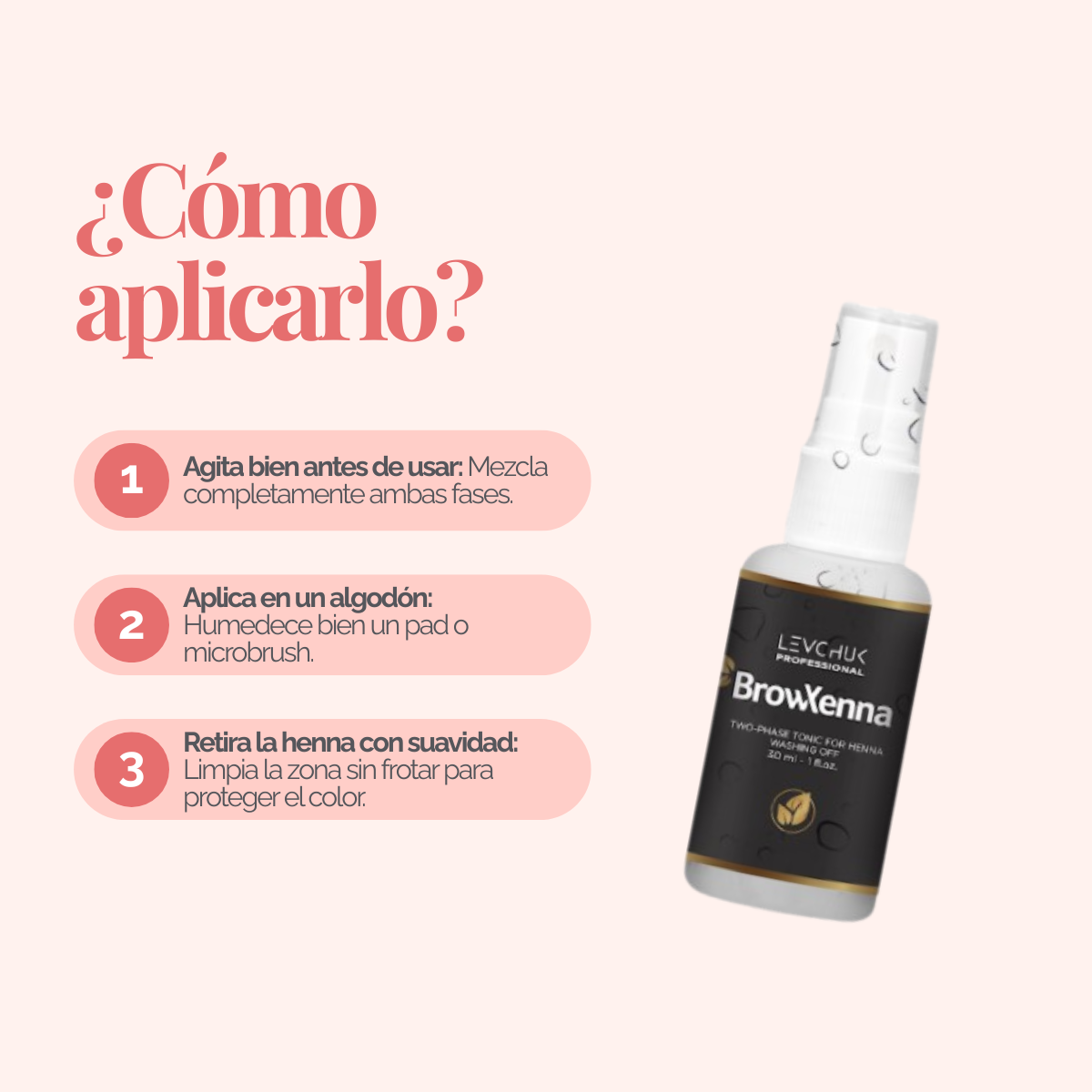 Two Phase Tonic BrowXenna 30 ml-solución bifásica profesional para eliminar henna y tintes de cejas de forma efectiva, suave e hidratante, ideal para preparaciones y correcciones en cabina.