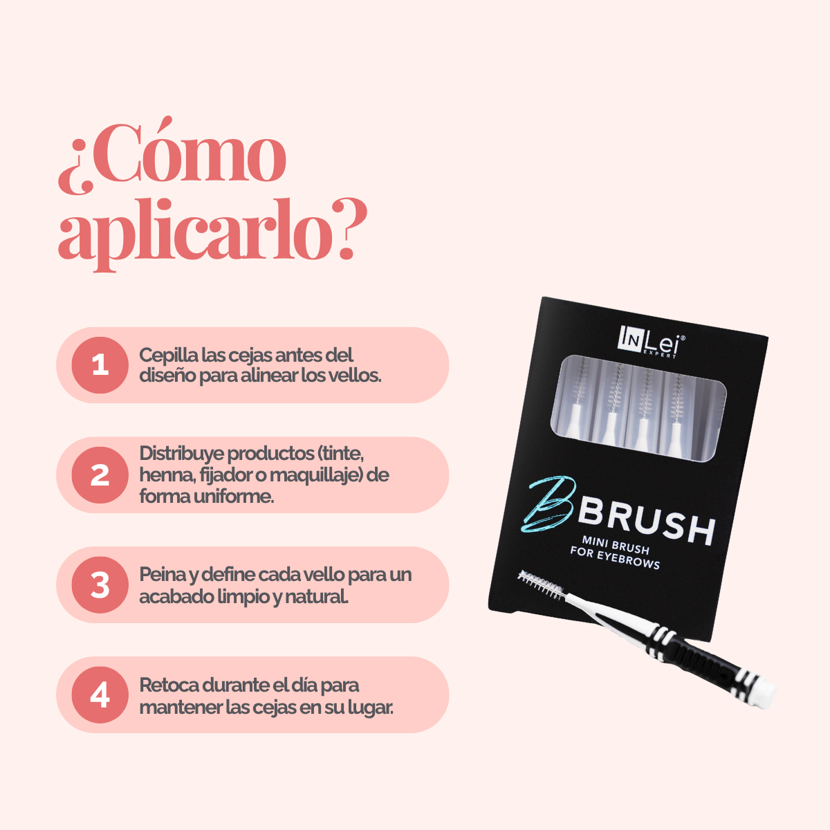 InLei® B-Brush – Mini Cepillo Profesional para Cejas