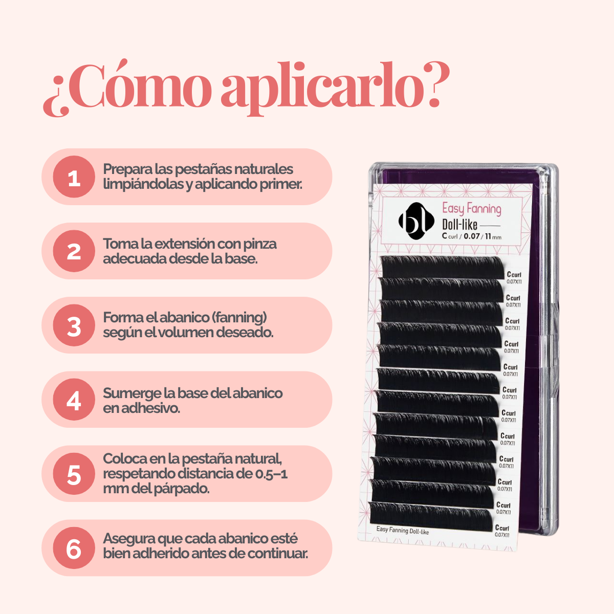 Extensiones de Pestañas Profesionales de Auto-Floración (Dolly Like)  BL Lashes®