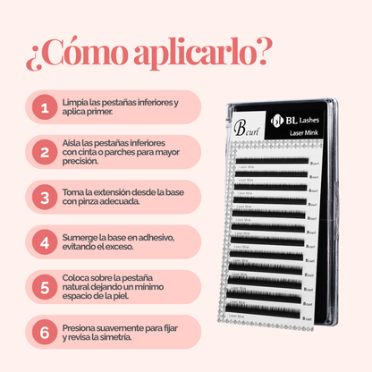 Extension de Pestañas Inferiores Curvatura C BL Lashes®