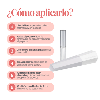 Lift Adhesive Dlux Professional – fórmula clara y suave para lash lift profesional, envase transparente de 5 ml, ideal para ojos sensibles