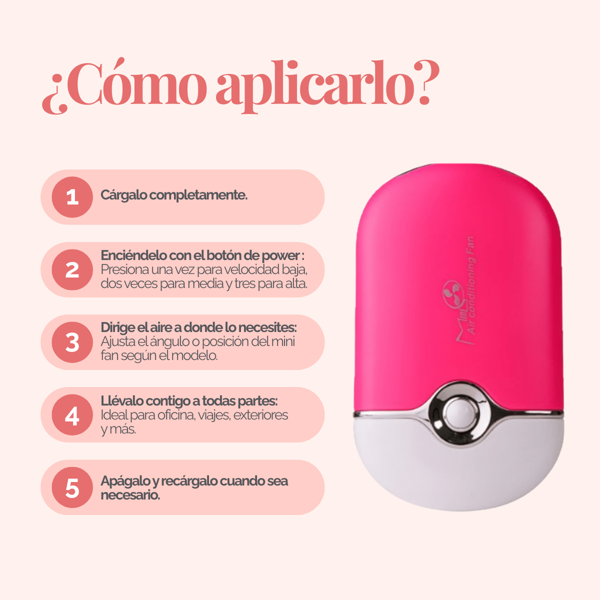 Mini Fan Dlux Professional ventilador USB portátil para curado adhesivo de extensiones de pestañas