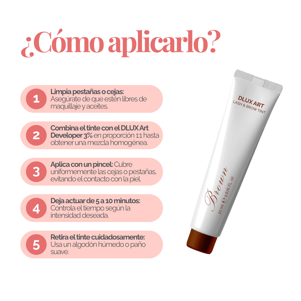 DLUX ART Lash & Brow Tint Brown - Tinte para cejas