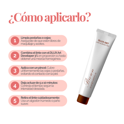 DLUX ART Lash & Brow Tint Brown - Tinte para cejas